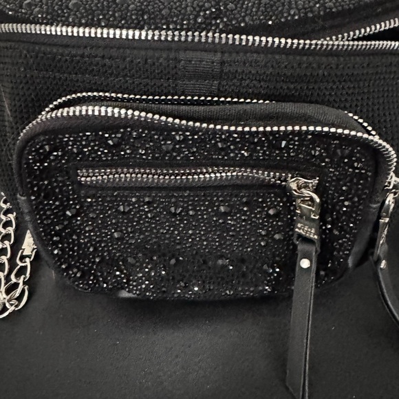 Steve Madden Black Glitter Women's Bag cross shoulder or waist - Picture 2 of 6